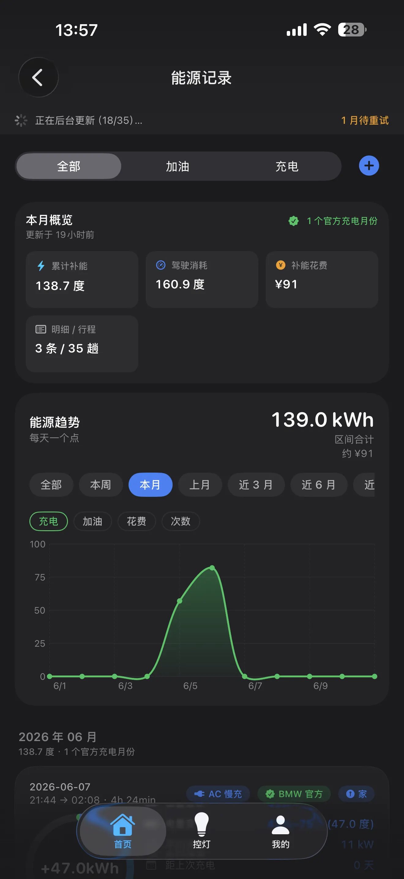 能源记录 App 截图